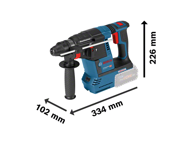 Akumulatorsko vrtalno kladivo Bosch GBH 18V-26, SDS plus, 18V, 2.6J, 4 – 26mm, 0611909003